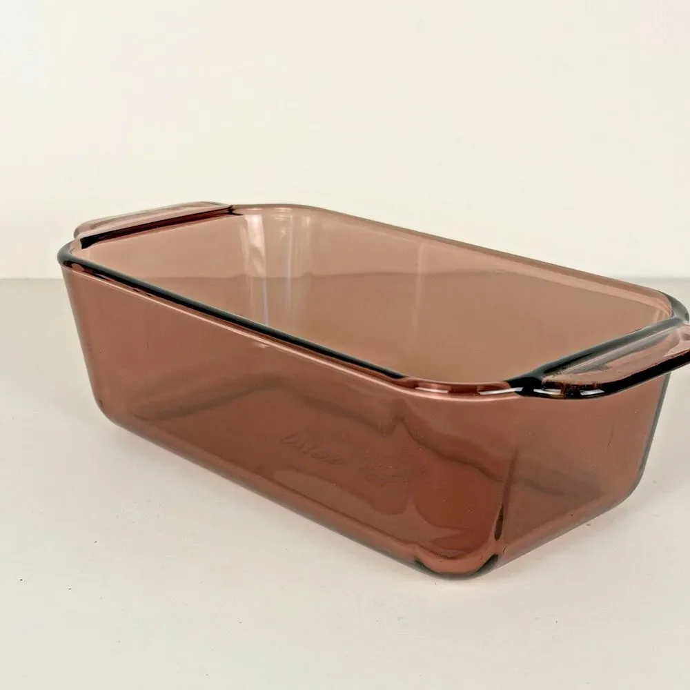 Vintage PYREX 213-R - Cranberry Purple - 1.5 Qt/ 1.5 L Rectangle Glass Loaf Pan